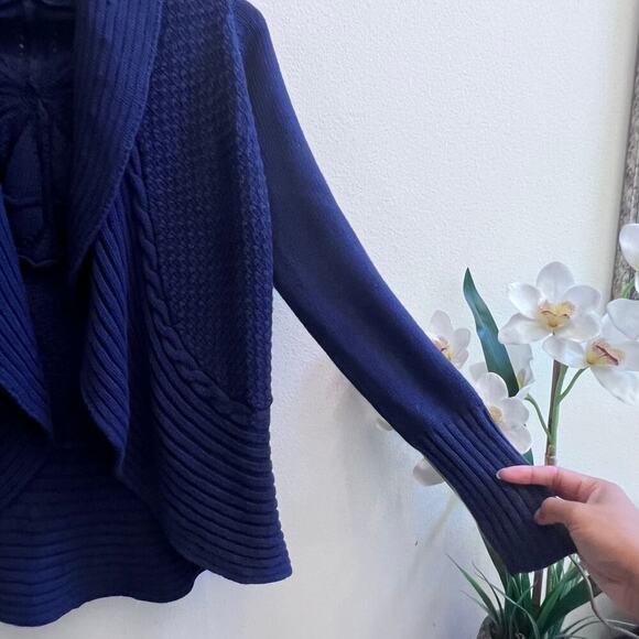Lilly Pulitzer Navy Blue Open Front Knit Preppy Cardigan Sweater Coastal Size S - Picture 4 of 7